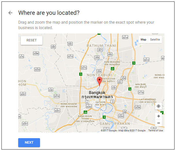 location Google map location setting