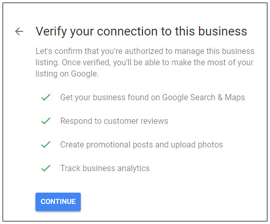 verify-screen Google My Business verification process
