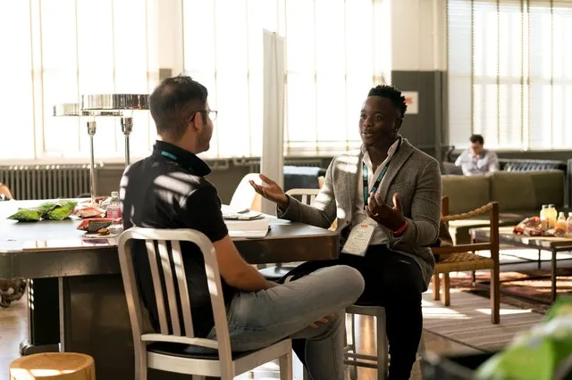Of men having conversation