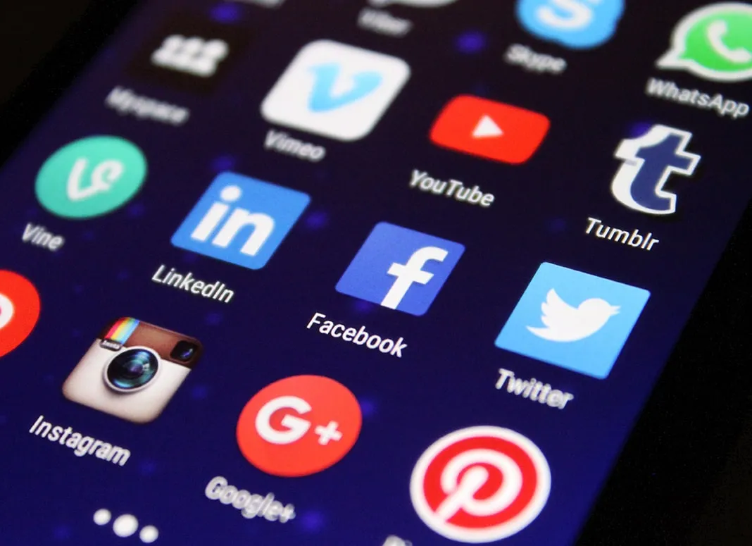 Mobile social media app seen on a cellphone screen
