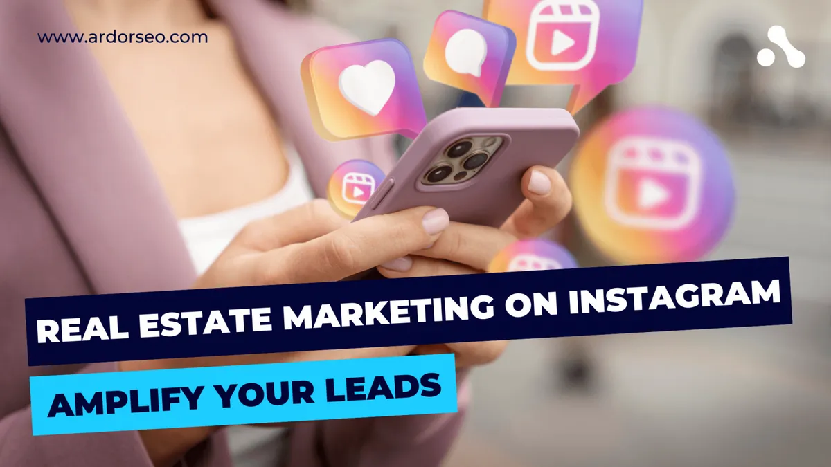 A real estate agent holding a phone below an Instagram like notification