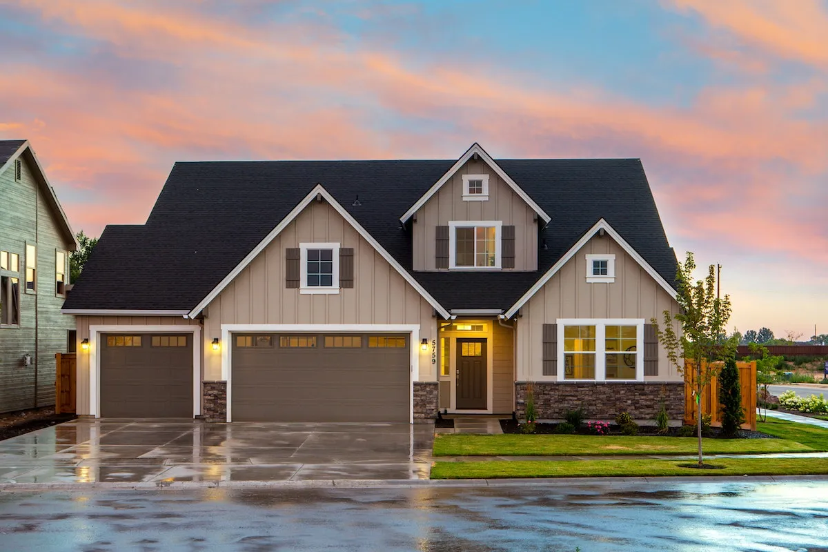 View of a house from the road.