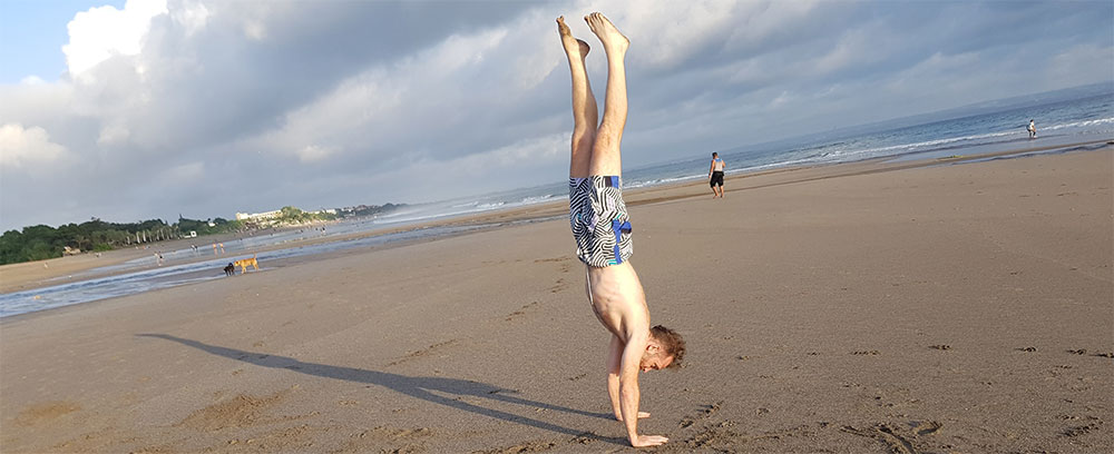 Kris Reid beach yoga