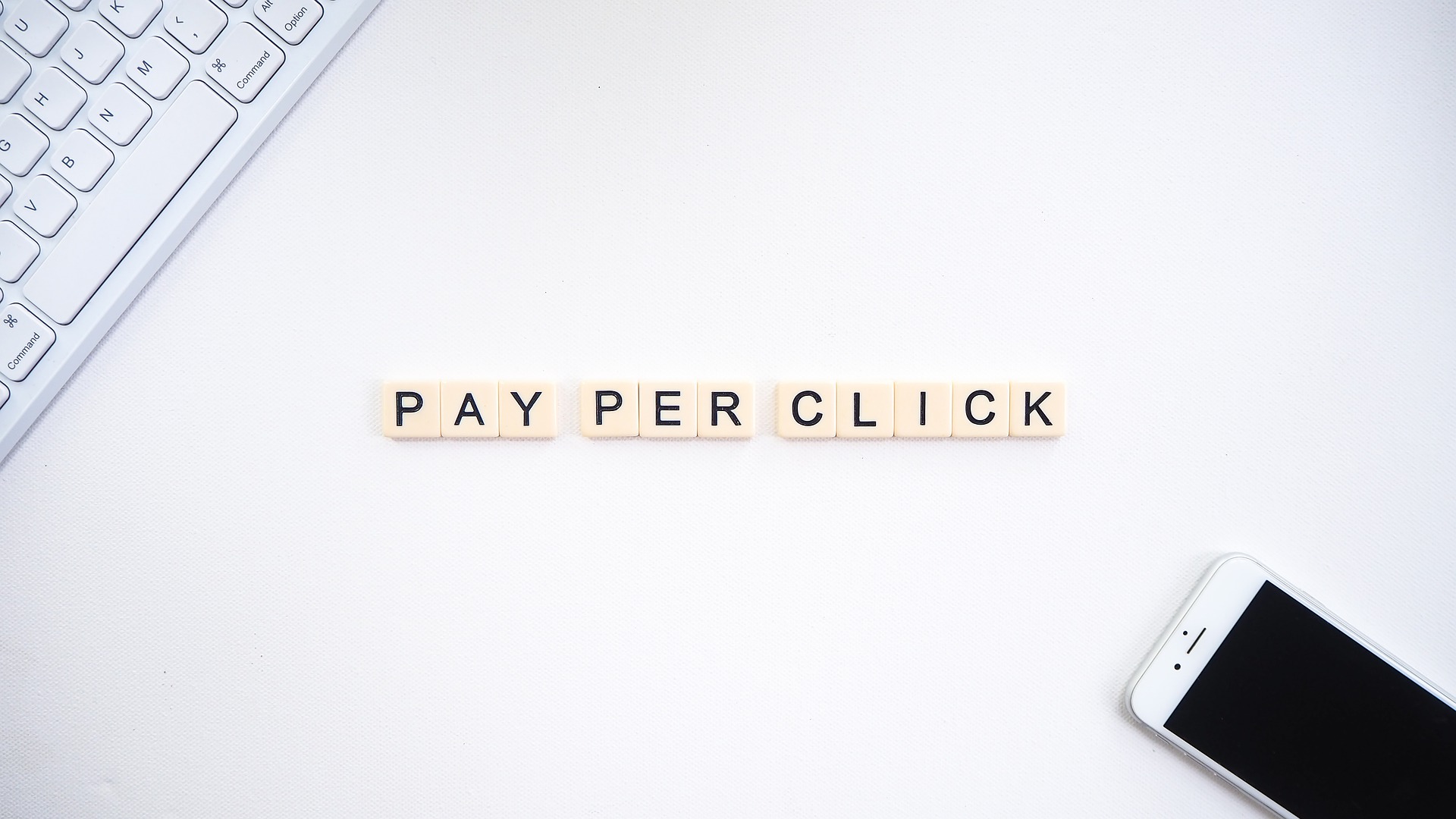 Pay Per Click sign on the white surface