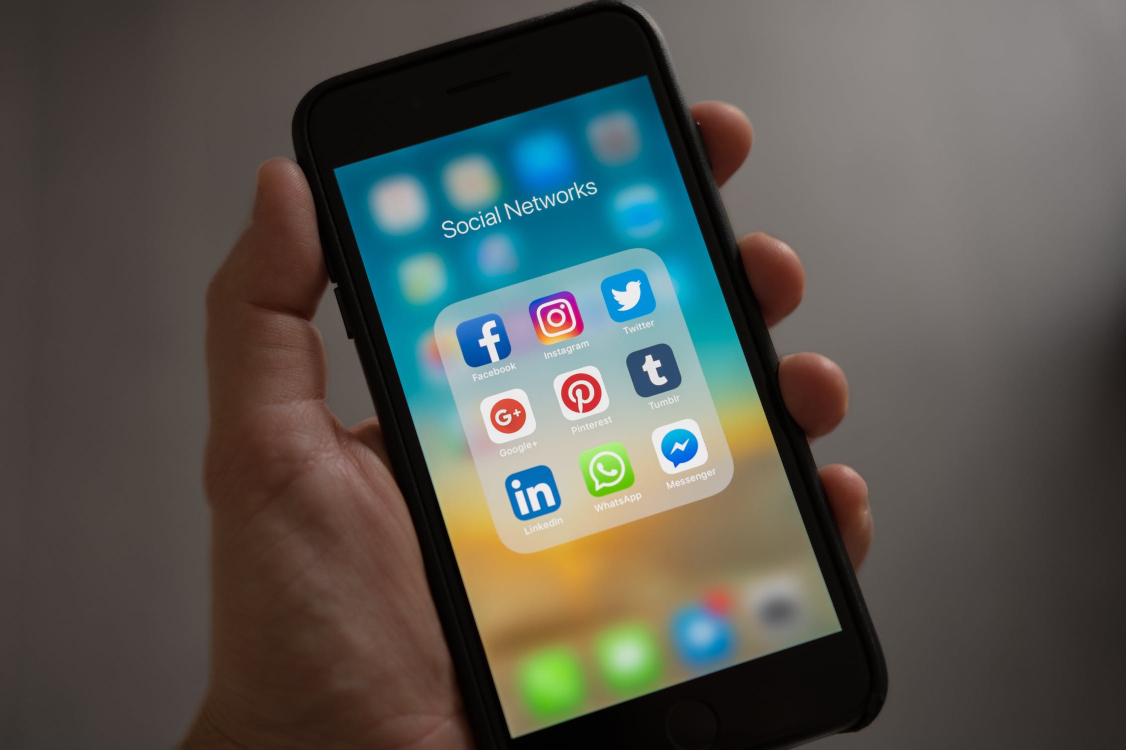social media platforms on a smartphone screen