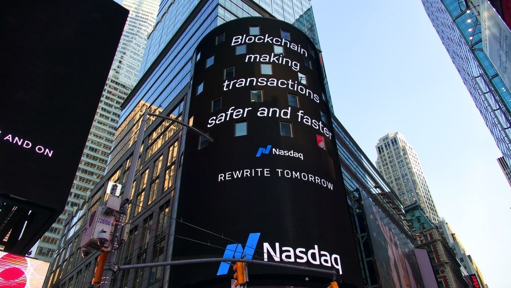 A Blockchain billboard in New York