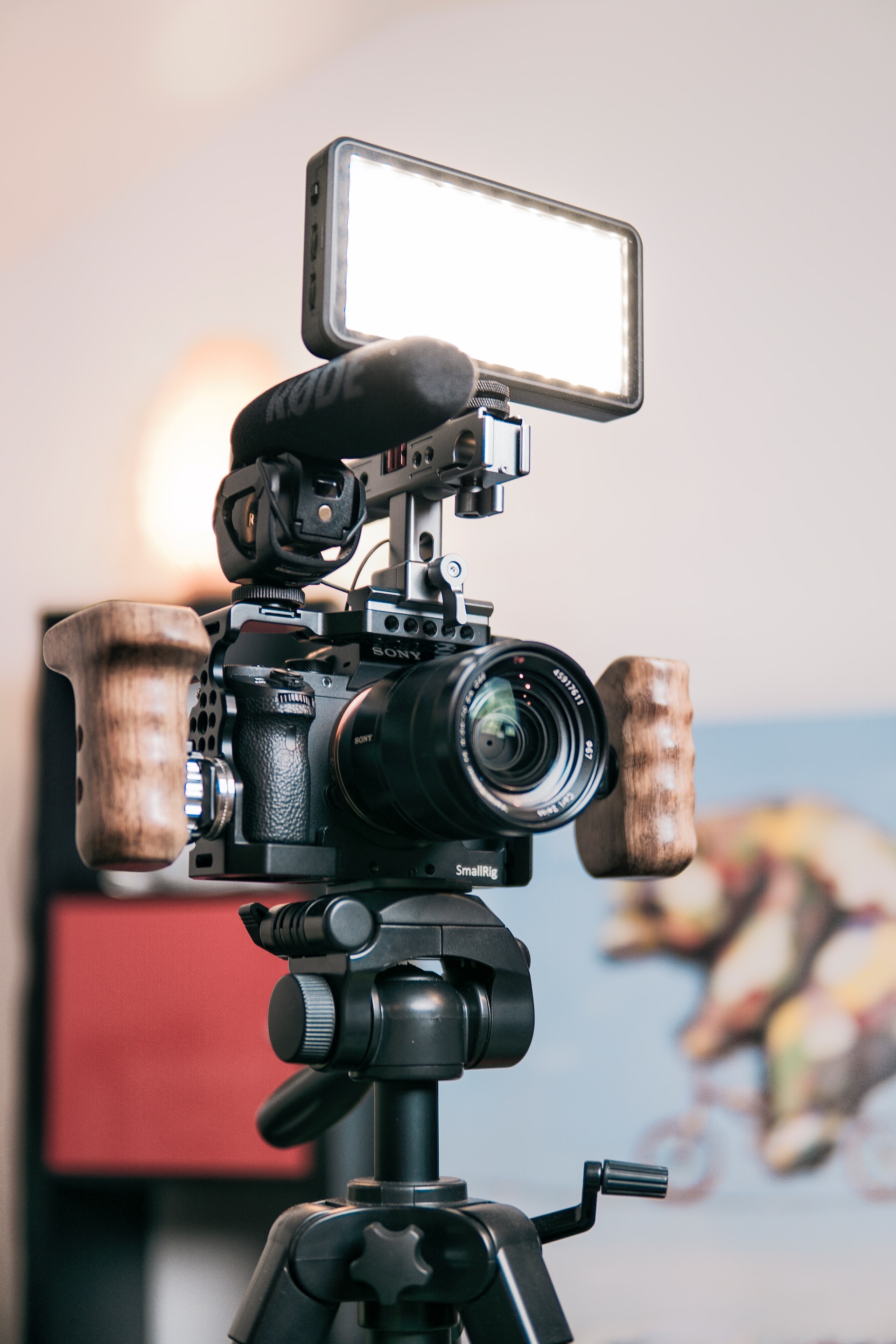 Camera equipment used to create video content for a real estate agency.